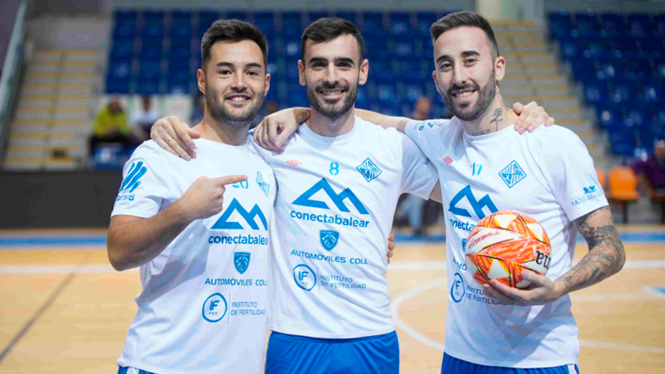 Dani Saldise, Eloy Rojas y Rivillos, jugadores del Mallorca Palma Futsal