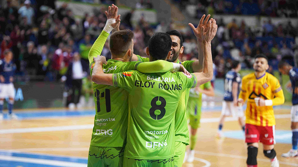 Los jugadores del Mallorca Palma Futsal celebran un gol