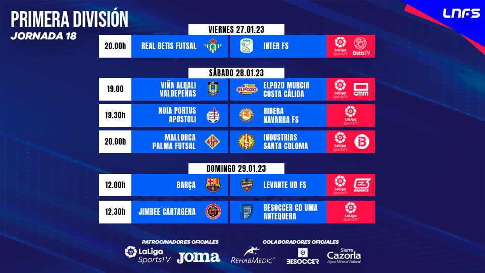 Seis partidos de la Jornada 18 de Primera División televisados a través de LaLigaSportsTV