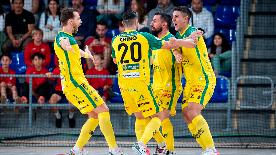 Los jugadores de Jaén FS celebran un gol