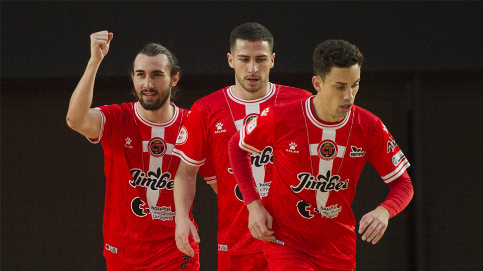 Javi Mínguez, Pablo Ramírez y Jesús Izquierdo, jugadores de Jimbee Cartagena