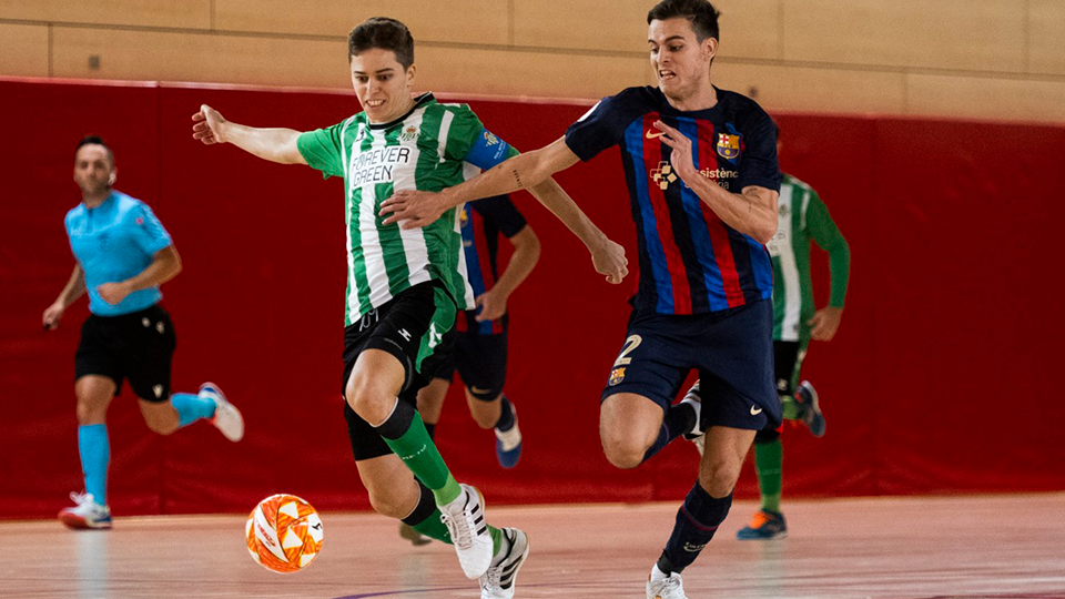 Partido de la primera vuelta entre Real Barça Atlètic y Real Betis Futsal B