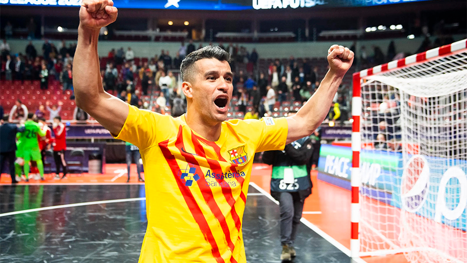 Marcenio, celebrando la Champions de 2022 con el Barça