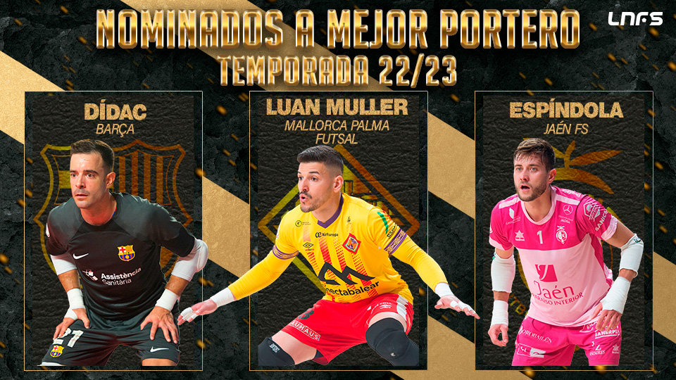 Nominados al Trofeo al Mejor Portero de la LNFS en la Temporada 22/23