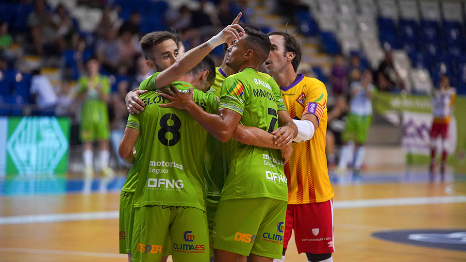 Los jugadores del Mallorca Palma Futsal celebran un gol