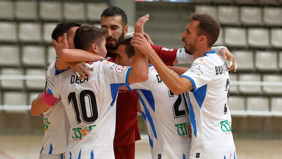 Los jugadores del CD Leganés FS celebran un gol