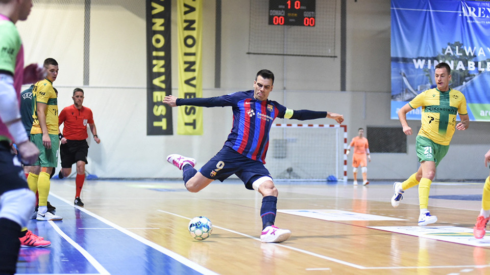 Sergio Lozano, capitán del Barça, en el partido ante el Pula de la Ronda Elite