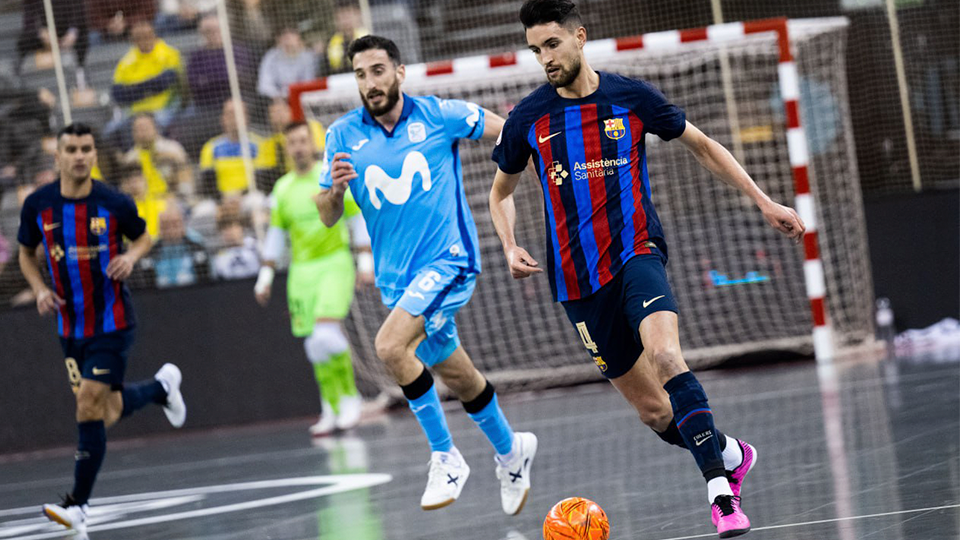 André Coelho, jugador del Barça, en el partido de semifinales contra Inter FS