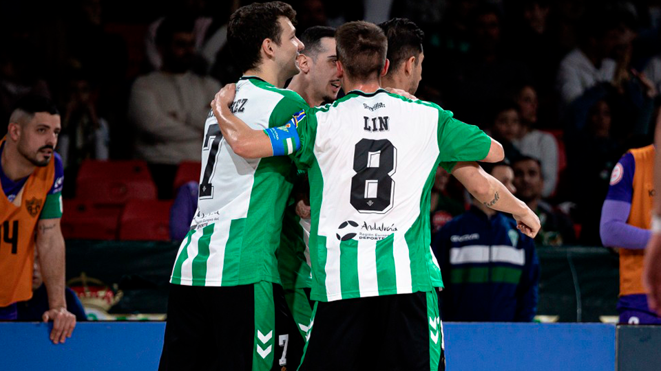 Celebración de un gol de Real Betis Futsal