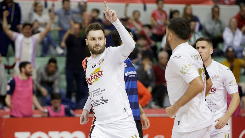Gadeia, jugador de ElPozo Murcia Costa Cálida, celebrando un gol