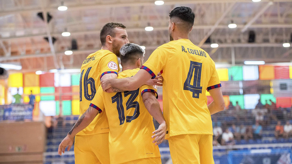 Los jugadores del Barça celebran un gol (Fotografía: ACP-FSV)