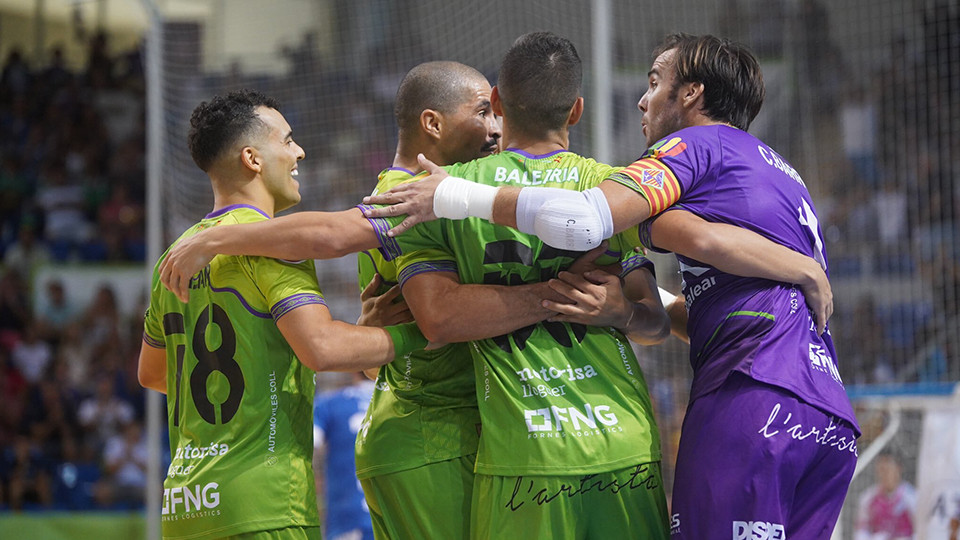 Los jugadores del Mallorca Palma Futsal celebran un gol