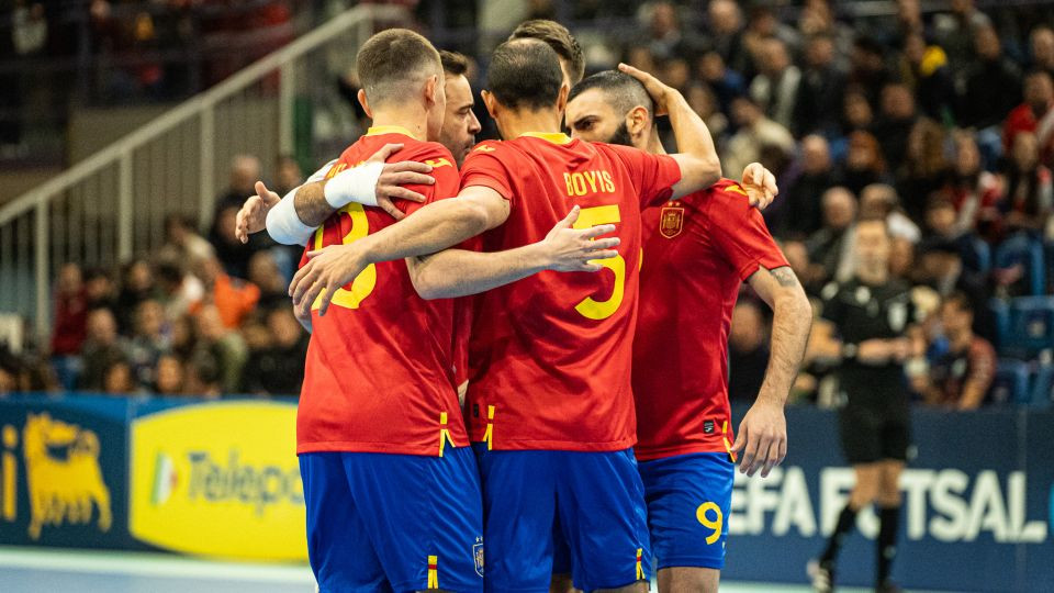 Los jugadores de la Selección española celebran un gol. RFEF