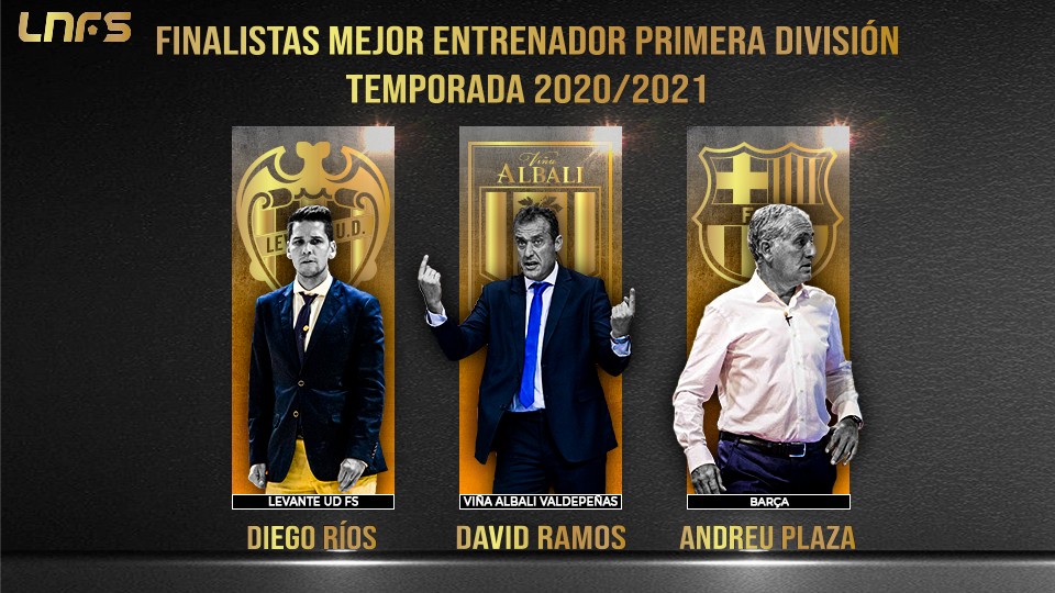 Diego Ríos, David Ramos y Andreu Plaza: Nominados al ‘Mejor Entrenador de Primera División’ de la Temporada 20/21