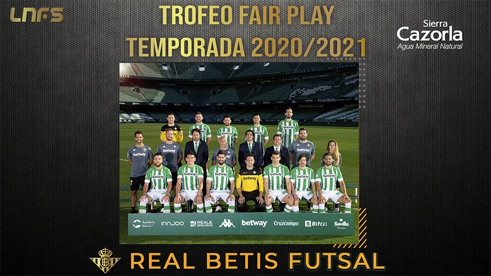 El Real Betis Futsal, ‘Trofeo Fair Play Agua Sierra Cazorla’ de la Temporada 20/21