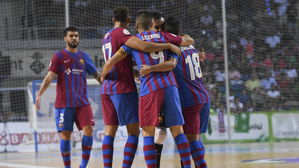 Los jugadores del Barça celebran un gol en la Final de Liga