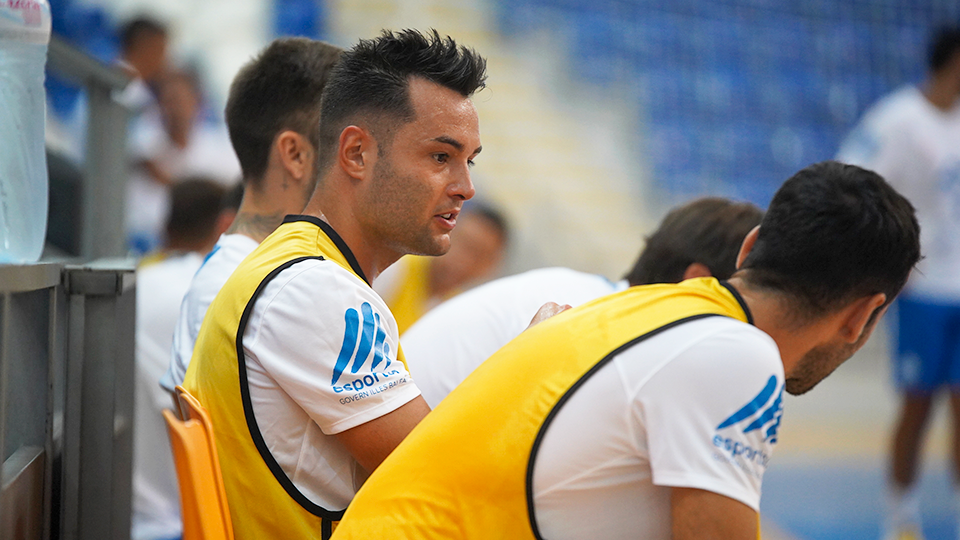 Dani Saldise, jugador del Palma Futsal, durante una sesión de entrenamiento.